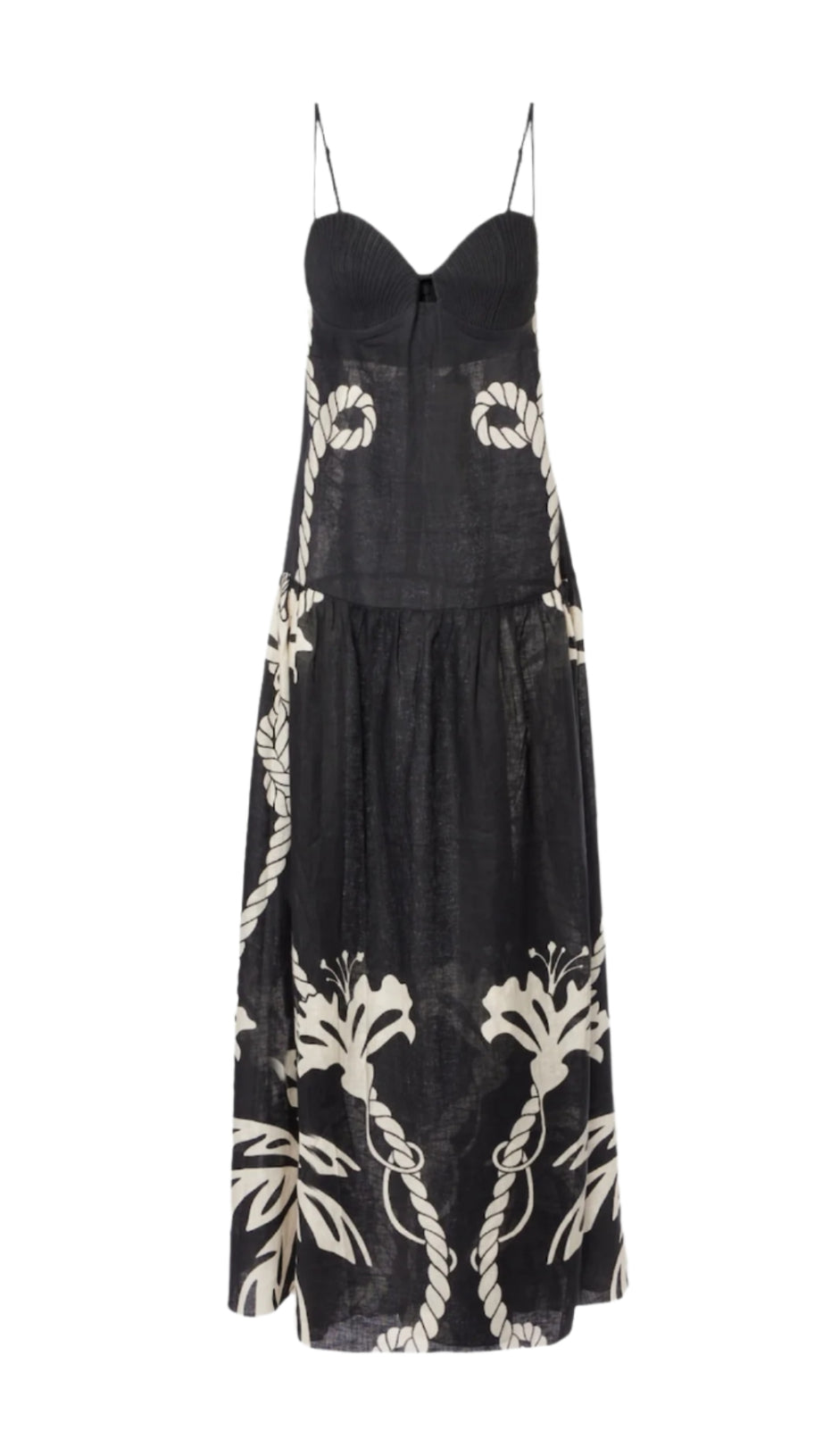 LAWEREY PRINT LINEN MAXI DRESS