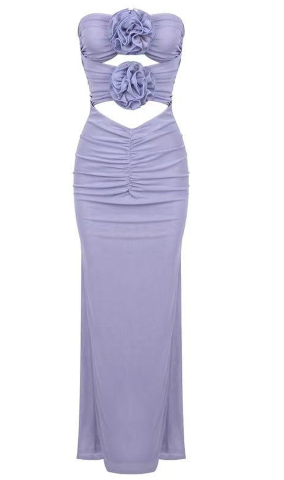 Purple 3D floral maxi dress