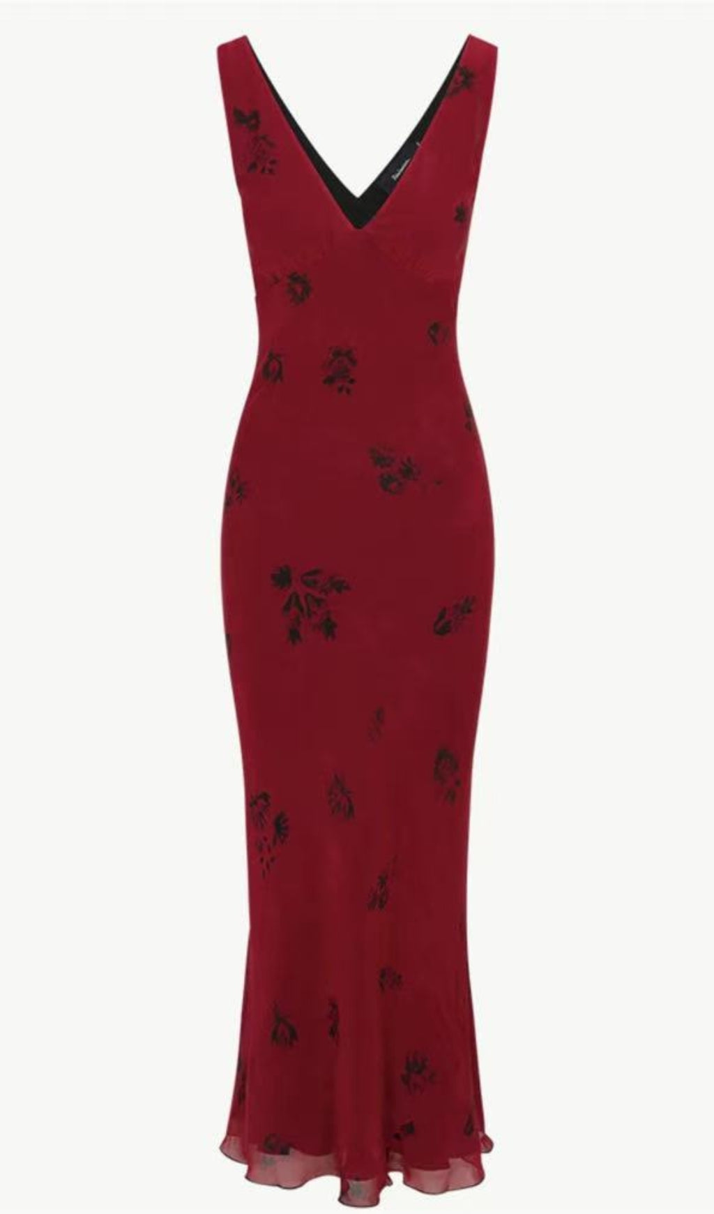 ABITO LUNGO BORDEAUX SLIM FIT CON SCOLLO A V E FIANCHI ADERENTI