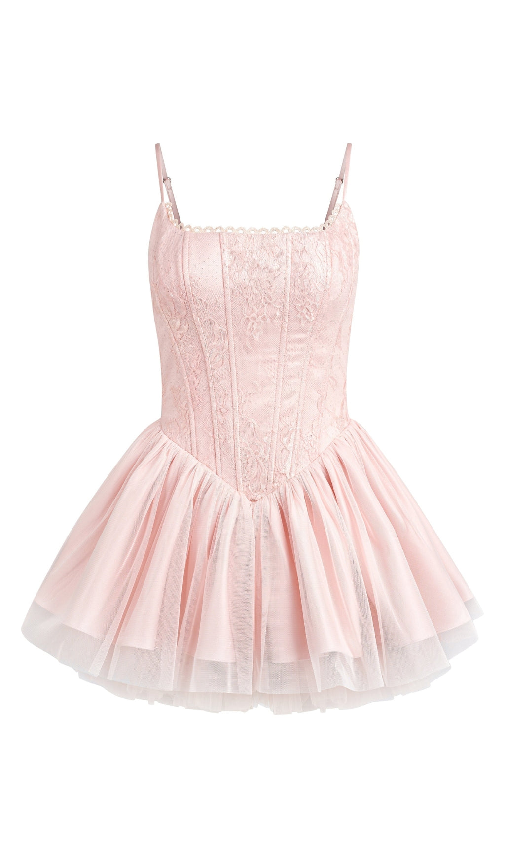 MINI ABITO SCOLLO A SCHIENA CON FIOCCO IN PIZZO CELESTE ROSA