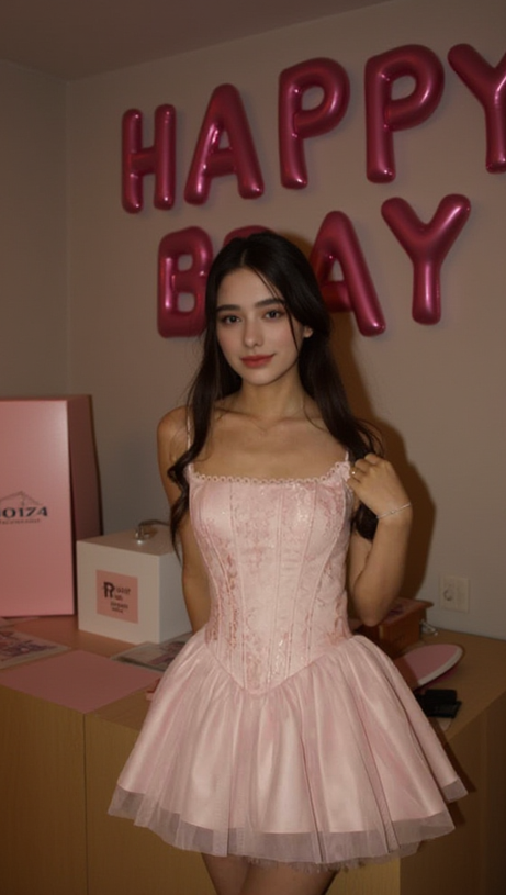 MINI ABITO SCOLLO A SCHIENA CON FIOCCO IN PIZZO CELESTE ROSA