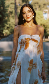 joanna Floral Halter Backless Split Maxi Dress