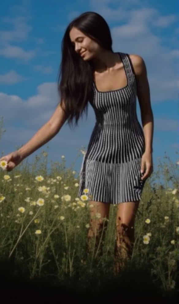AIIZIE STRIPED KNITTED MINI DRESS WITH STRAPS - product image