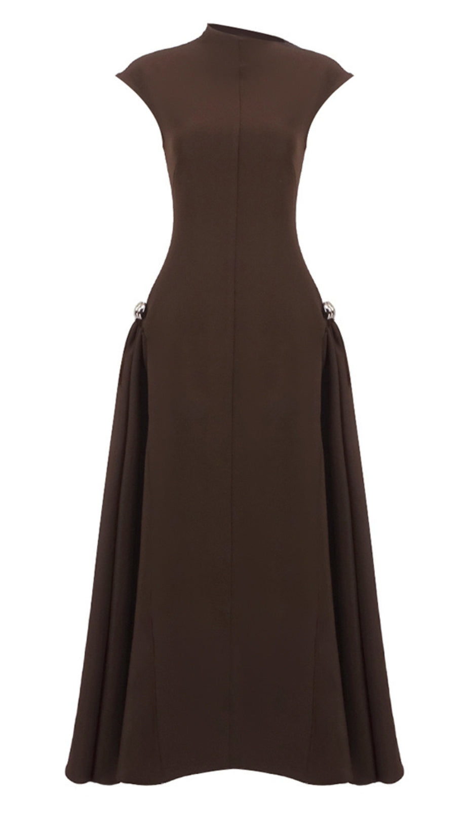 SKATER MAXI DRESS COFFEE