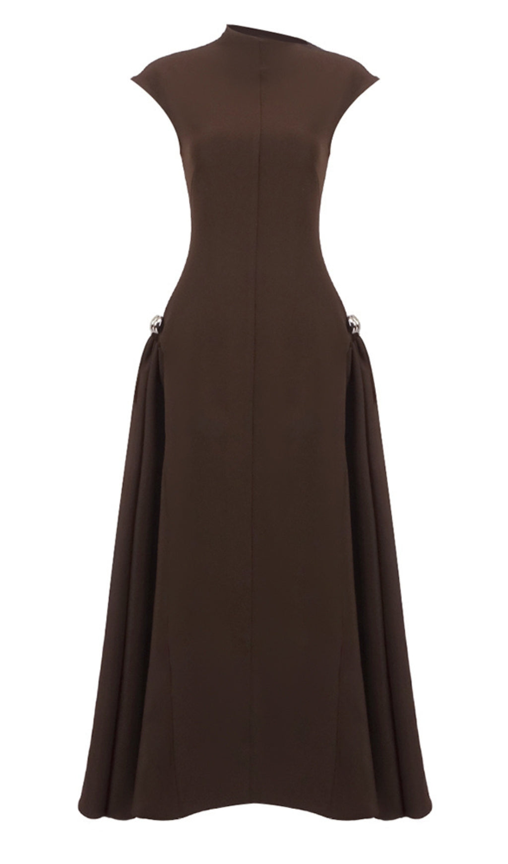 SKATER MAXI DRESS COFFEE