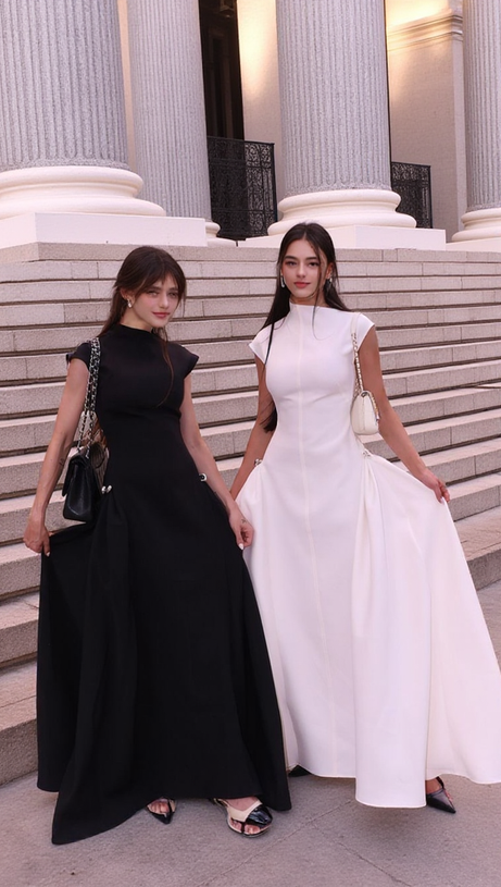 SKATER MAXI DRESS WHITE