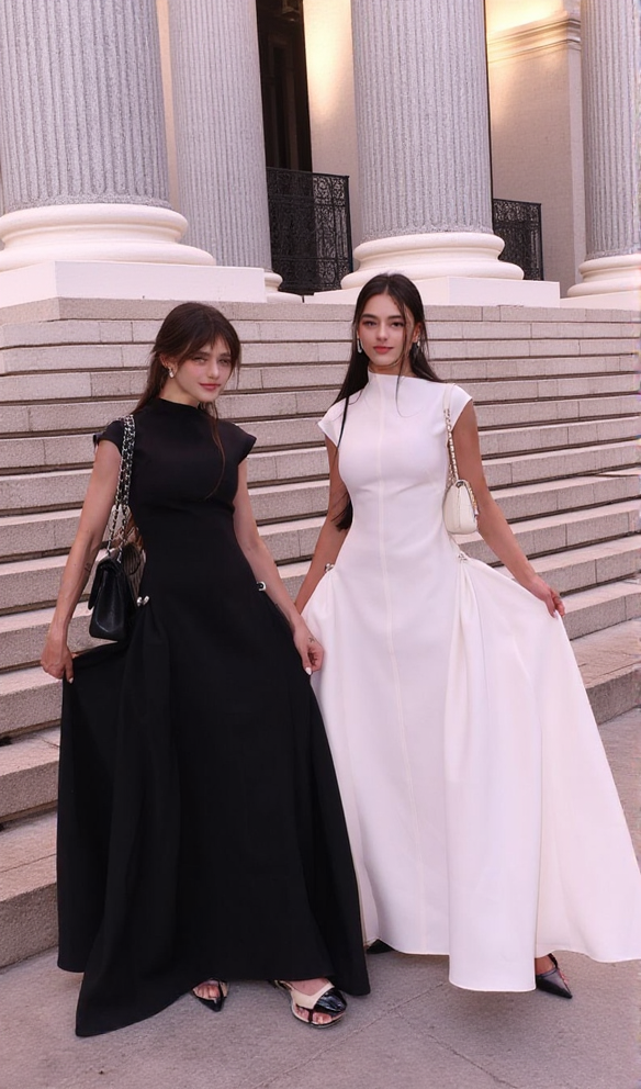 Skater-Maxikleid Weiß 