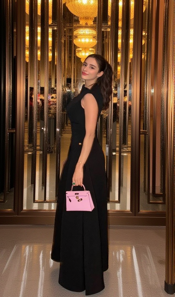 AIIZIE SKATER MAXI DRESS BLACK - product image