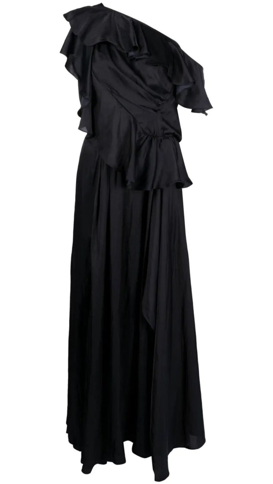 RUFFLED ONE-SHOULDER GOWN
