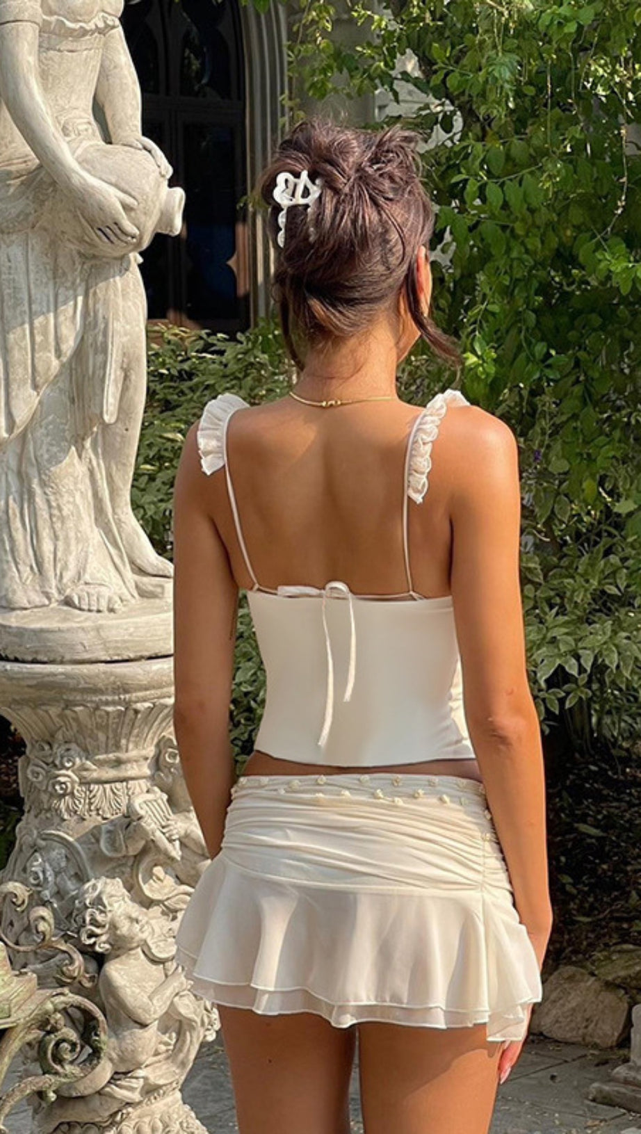 AMELIA CORSET LACE UP RUFFLE SKIRT SET