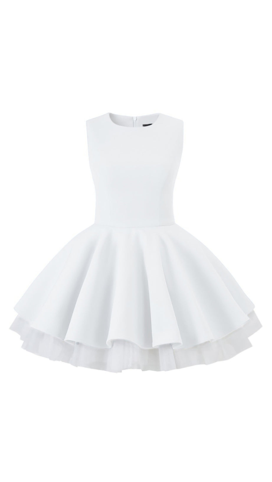 ABITO TUTU' SENZA MANICHE CON CUCITURE A RETE CAROL BIANCO