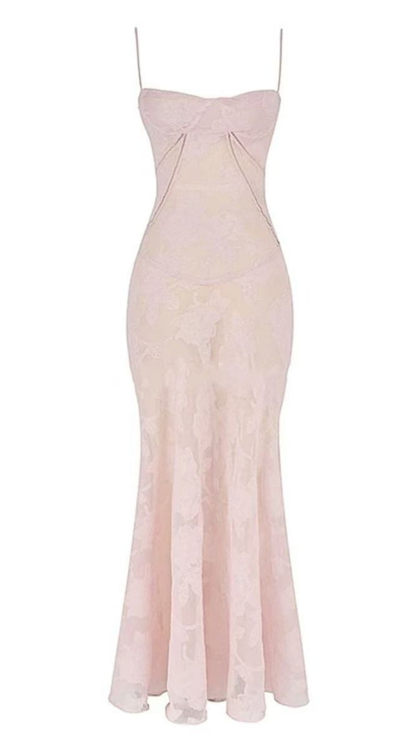 AIIZIE SLING 3D FLORAL MAXI DRESS IN PINK - product image