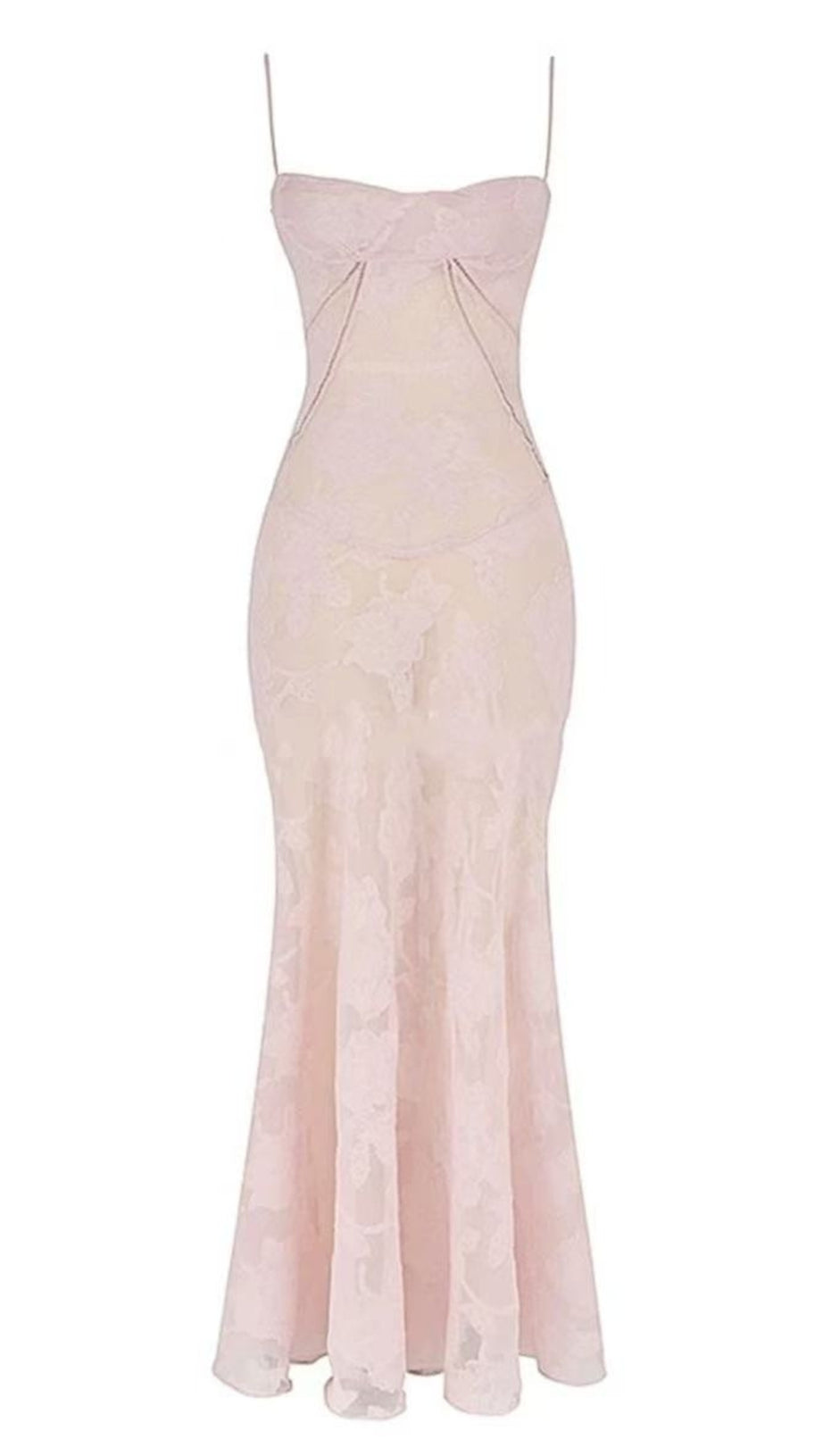 Abito lungo con stampa floreale 3D Sling in rosa 