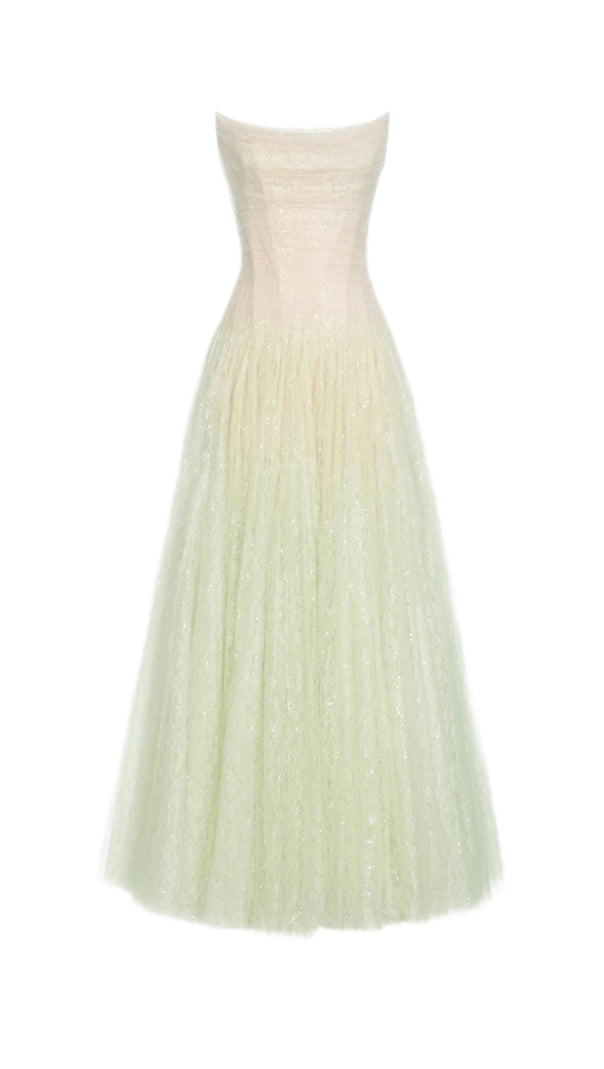 AIIZIE CAROL DRAPED LACE MAXI DRESS IN MINT - product image