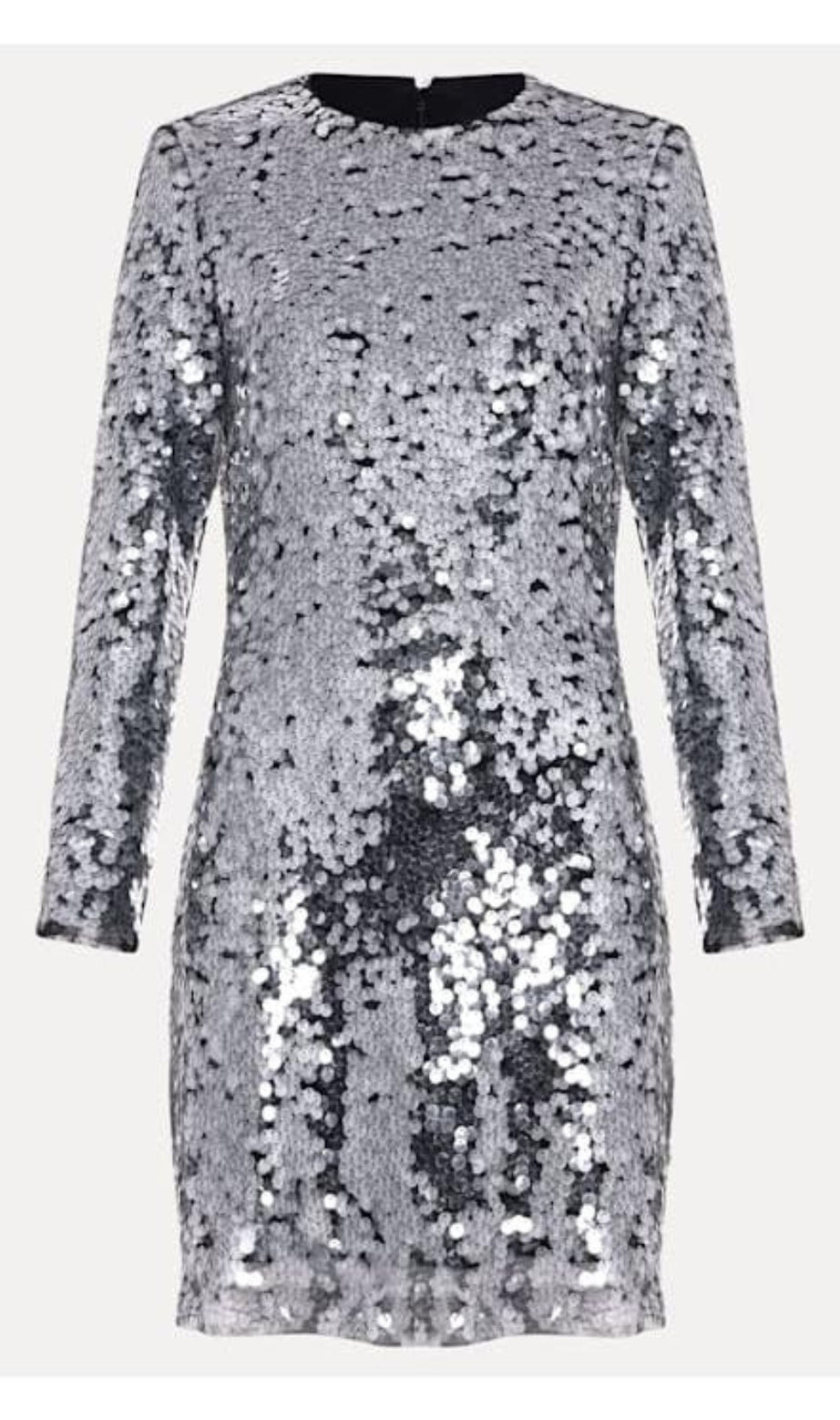 Mini abito Rhia con paillettes argento