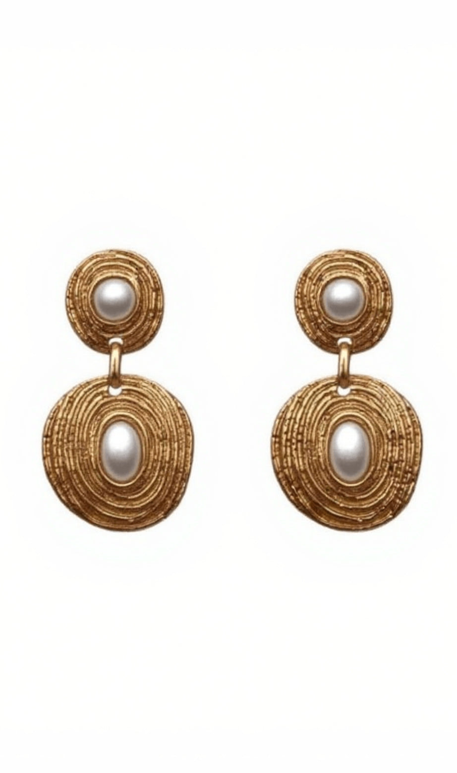 Aelani Spiral Circle Pearl Earrings