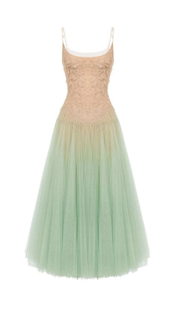 AIIZIE MINT OMBRE LACE MIDI DRESS - product image
