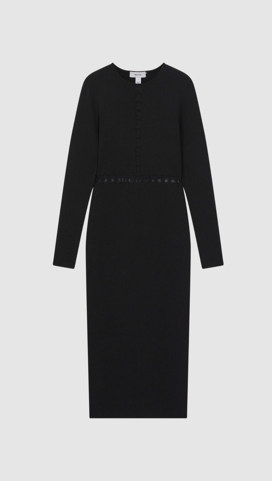 MESH DETAIL MIDI DRESS IN BLACK – AIIZIE