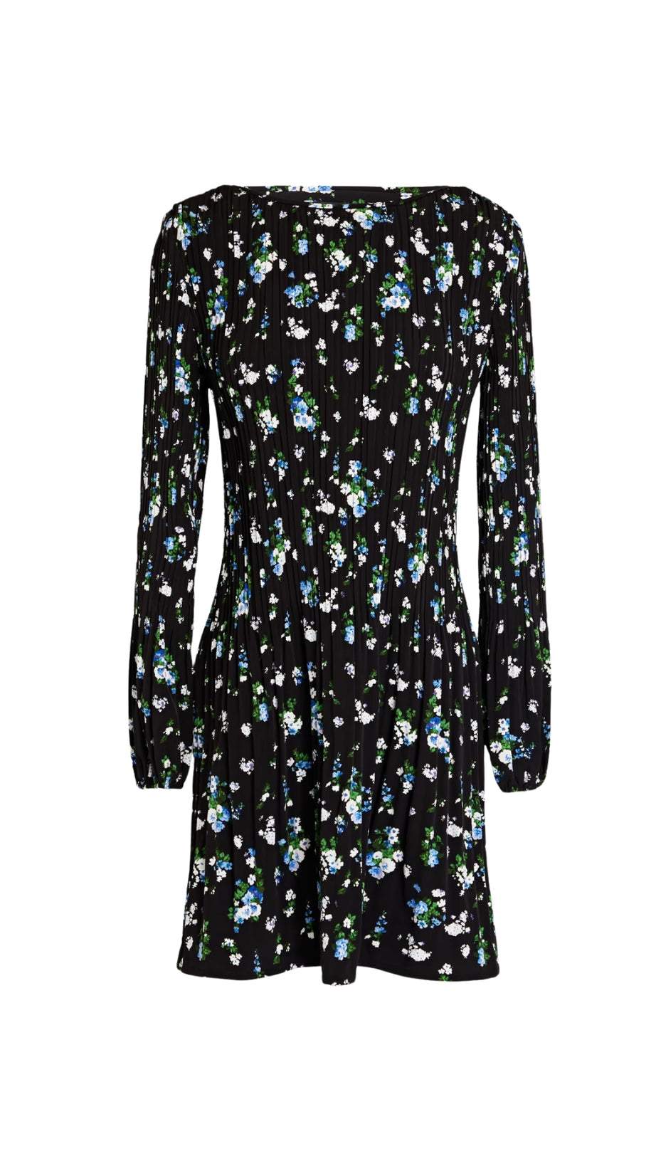 FLORAL-PRINT PLISSÉ-CREPE MINI DRESS