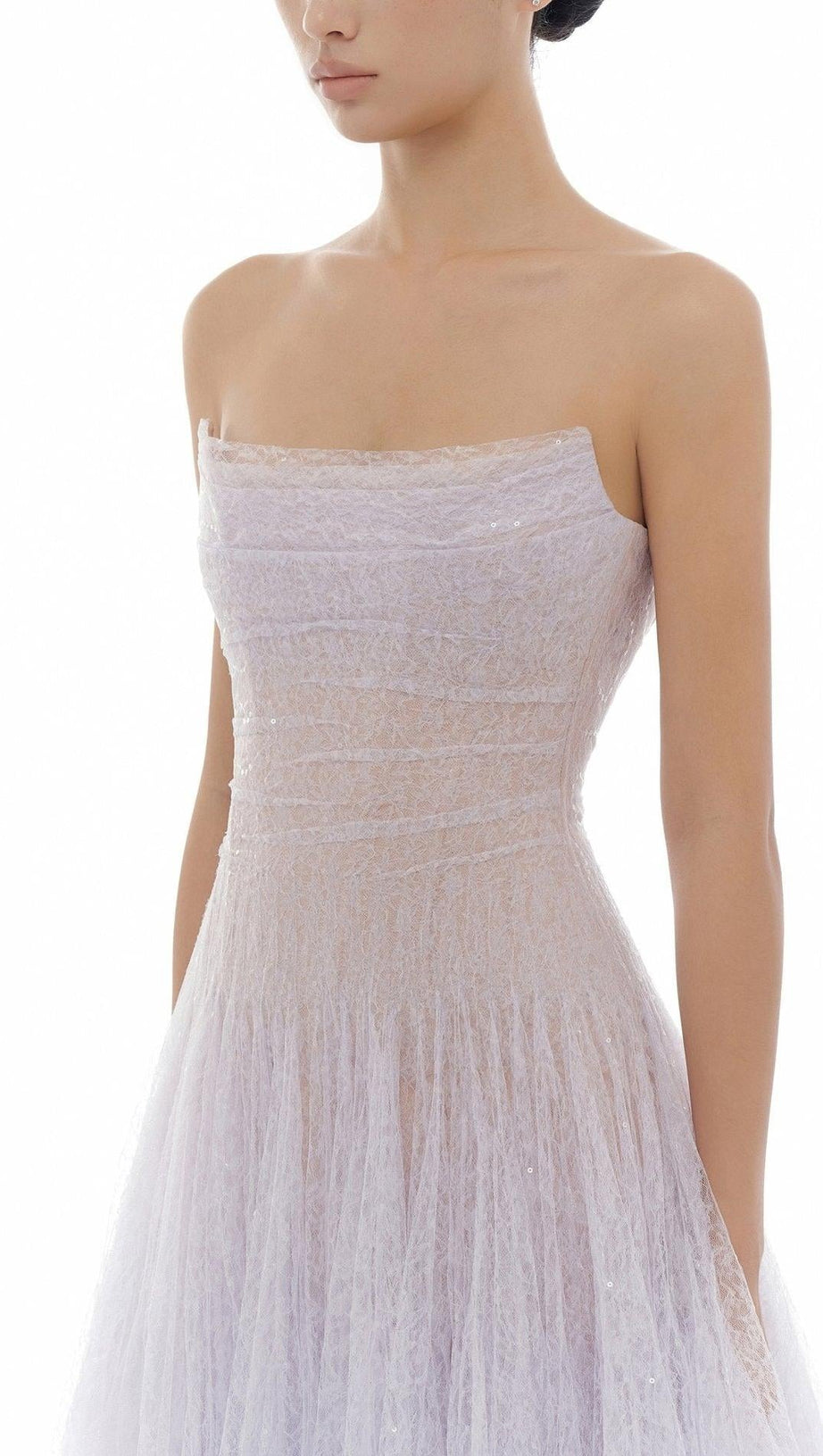 CAROL DRAPED LACE MAXI DRESS IN VIOLET