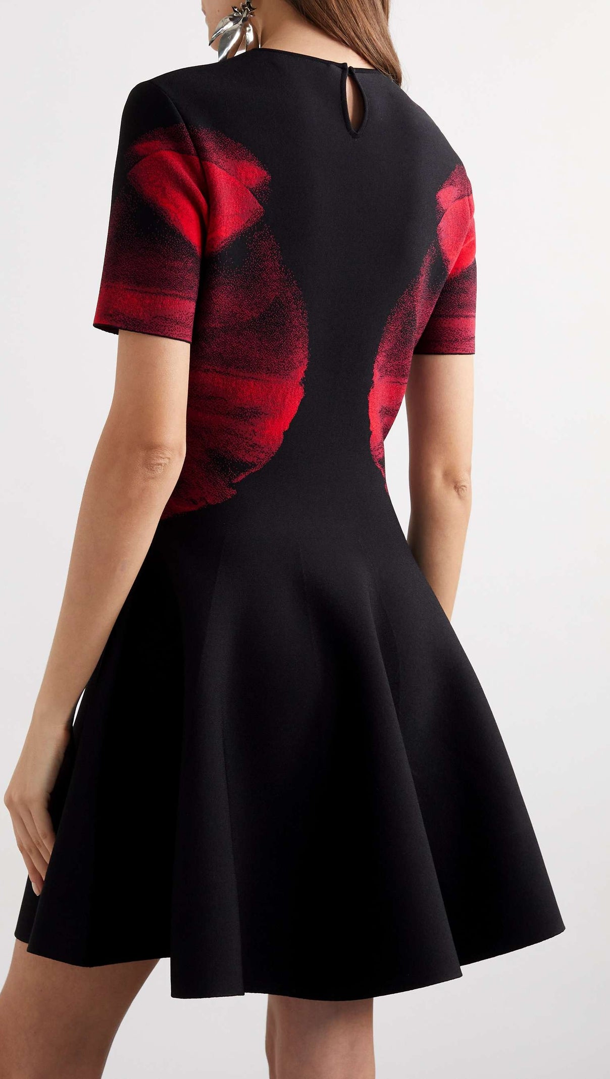 Jacquard-Strick-Minikleid in Schwarz