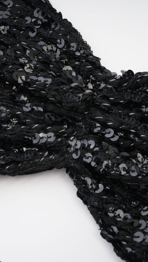 AIIZIE ALMA BUTTERFLY SEQUIN MINI DRESS IN BLACK - product image